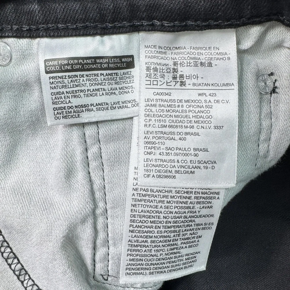 Levis 569 Loose Straight Jeans Mens 40x32 Black Baggy Relaxed Fit Denim